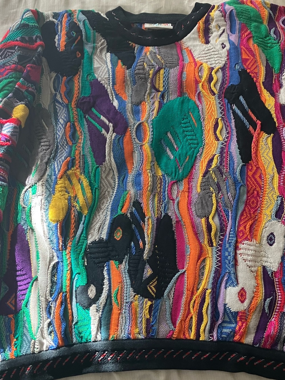 Rare Coogi vintage 90’s sweater Colorful 3D Textured Knit